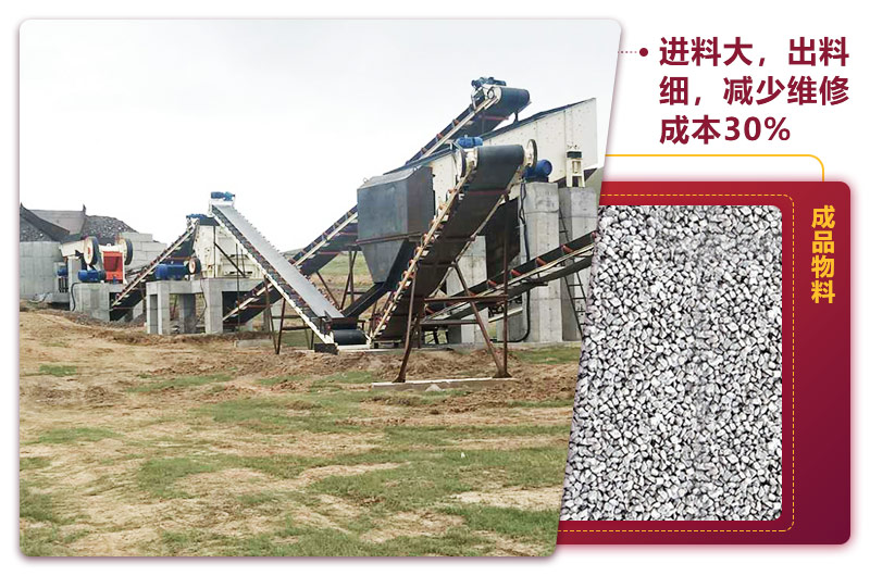 時(shí)產(chǎn)100噸花崗巖生產(chǎn)現(xiàn)場(chǎng)，投資少，反擊制砂石粉少