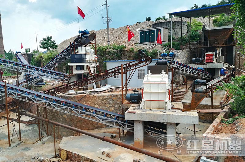 砂石生產線現場圖片，處理石灰石